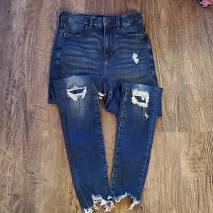American eagle distressed highest rise jeggings